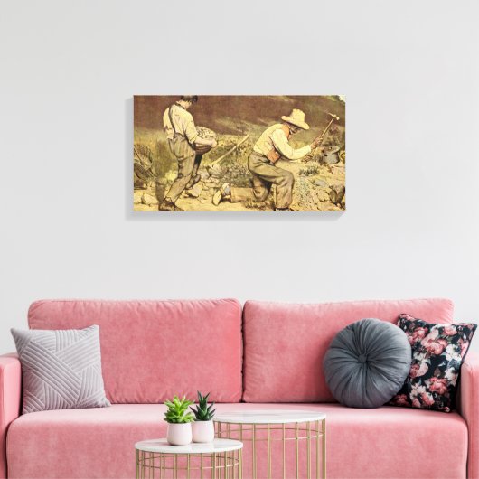 Jean Desire Gustave Courbet - De Steenbrekers Canvas Afdruk (Insitu (Woonkamer))