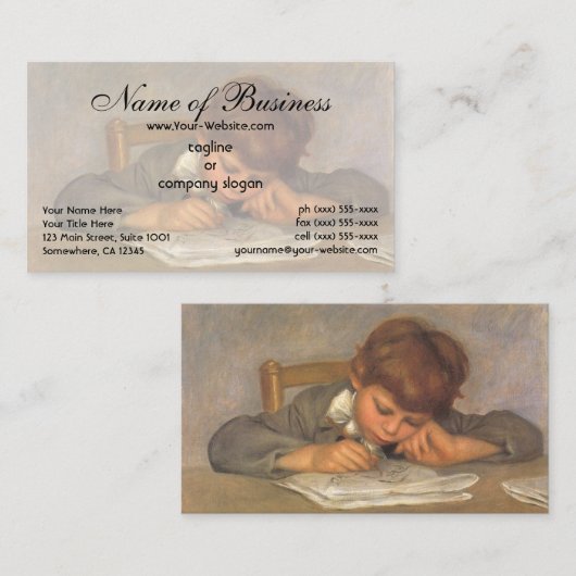 Jean Drawing by Pierre Auguste Renoir Visitekaartje (Voorkant / Achterkant)