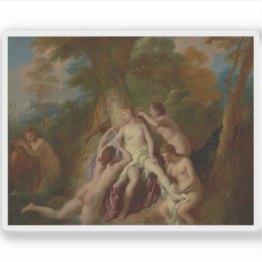 Jean-François de Troy: Diana en haar nimfen baden Sticker (Voorkant)