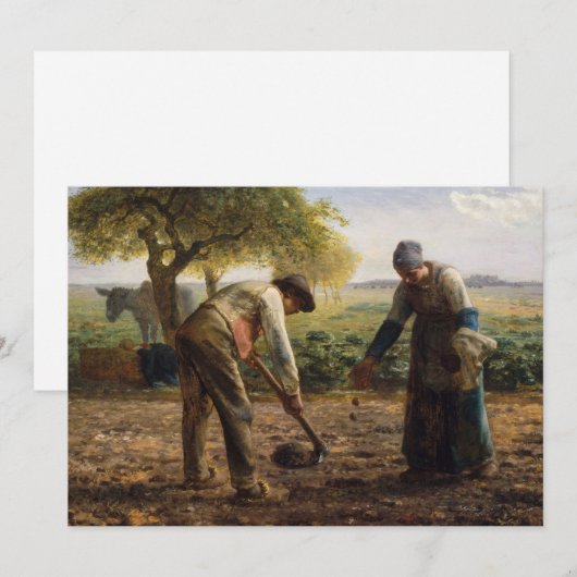Jean-Francois Millet - Aardappelplanten Bedankkaart (Voorkant / Achterkant)