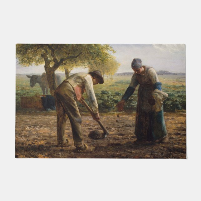 Jean-Francois Millet - Aardappelplanten Deurmat (Voorkant)