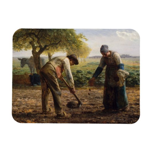 Jean-Francois Millet - Aardappelplanten Magneet (Horizontaal)