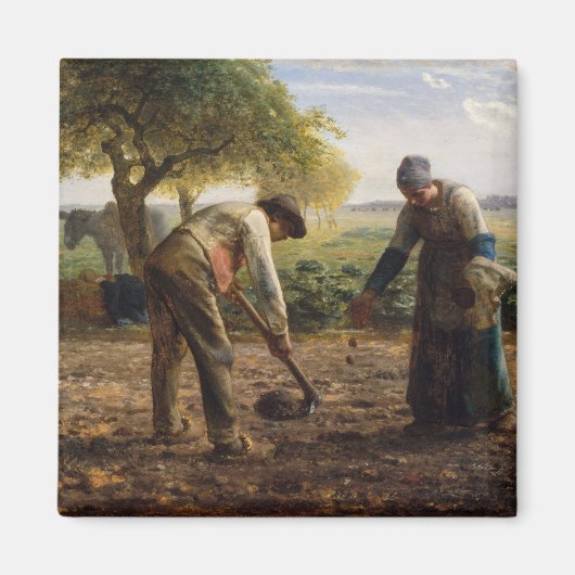 Jean-Francois Millet - Aardappelplanten Magneet (Voorkant)