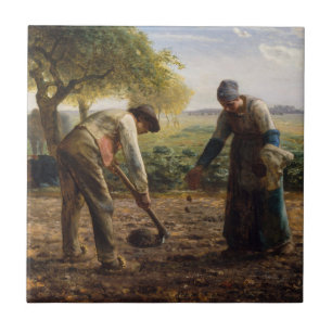 Jean-Francois Millet - Aardappelplanten Tegeltje