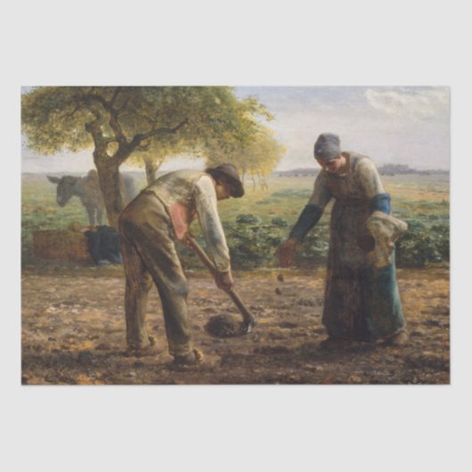 Jean-Francois Millet - Aardappelplanten Tissuepapier (Voorkant)
