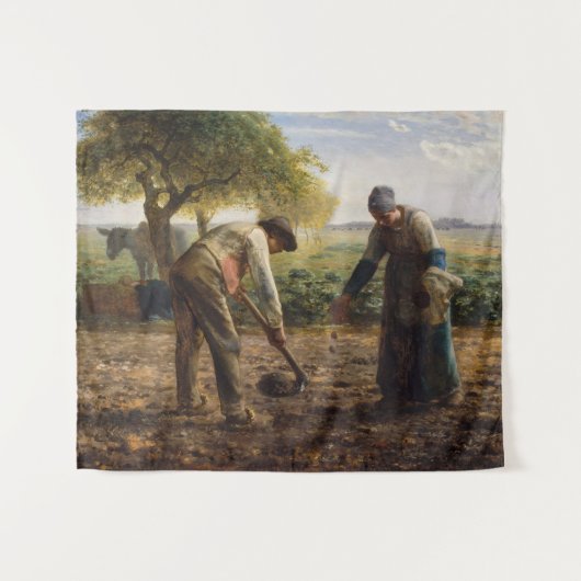 Jean-Francois Millet - Aardappelplanten Wandkleed (Voorkant (horizontaal))