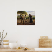 Jean-Francois Millet - Aardappelplanters Poster (Keuken)