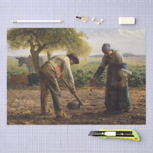 Jean-Francois Millet - Aardappelplanters Tissuepapier (Craft)