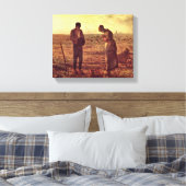 Jean-Francois Millet - Avondgebed Canvas Afdruk (Insitu (Slaapkamer))