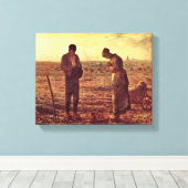 Jean-Francois Millet - Avondgebed Canvas Afdruk (Insitu (Houten vloer))