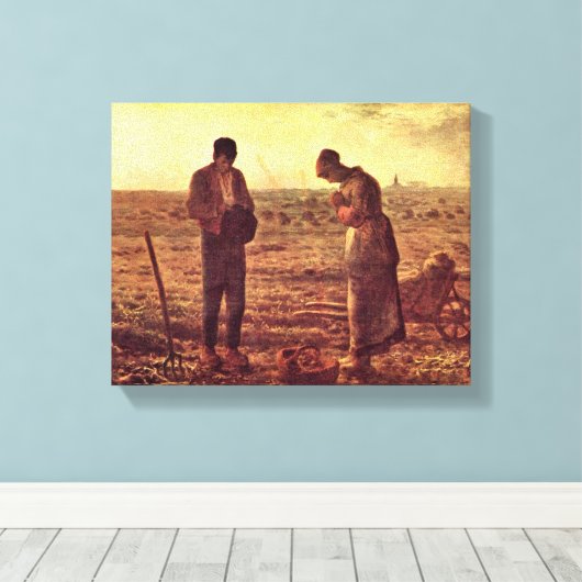 Jean-Francois Millet - Avondgebed Canvas Afdruk (Insitu (Houten vloer))