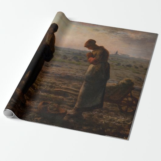 Jean-Francois Millet - De Angelus Cadeaupapier (Uitgerold)