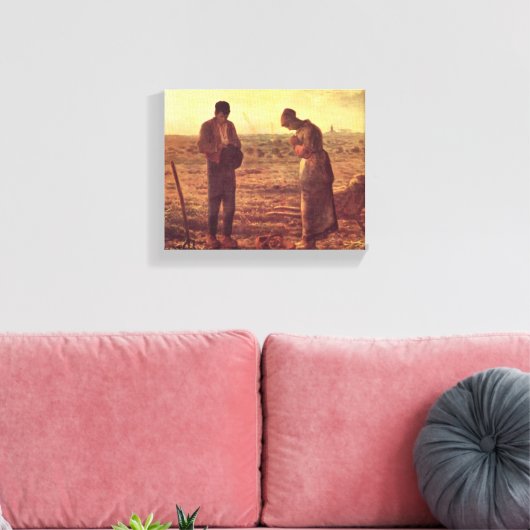 Jean-Francois Millet- De Angelus Canvas Afdruk (Insitu (Woonkamer))