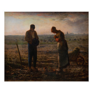 Jean-Francois Millet - De Angelus Foto Afdruk