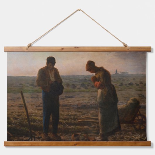 Jean-Francois Millet - De Angelus Hangend Wandkleed (Voorkant)