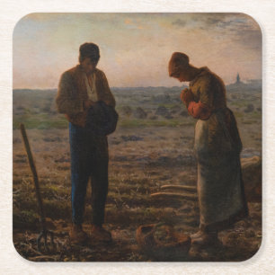 Jean-Francois Millet - De Angelus Kartonnen Onderzetters