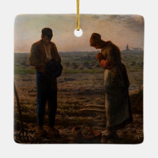 Jean-Francois Millet - De Angelus Keramisch Ornament (Achterkant)
