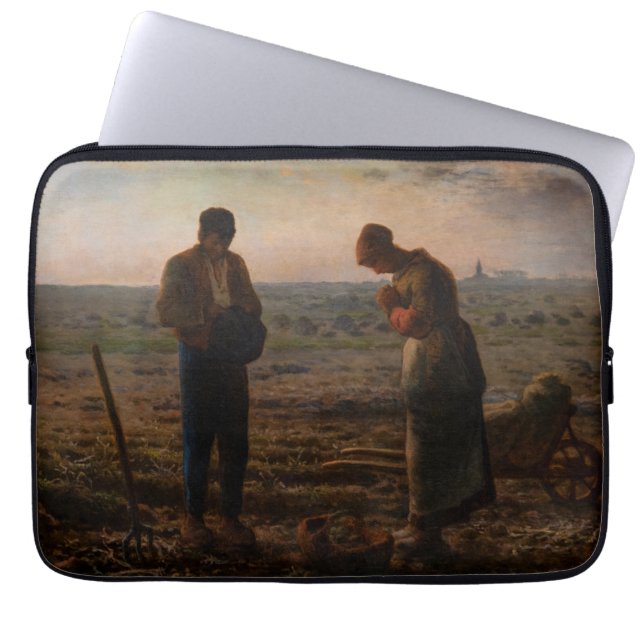Jean-Francois Millet - De Angelus Laptop Sleeve (Voorkant)