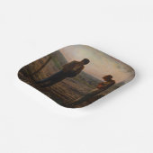 Jean-Francois Millet - De Angelus Papieren Bordje (Gebogen)