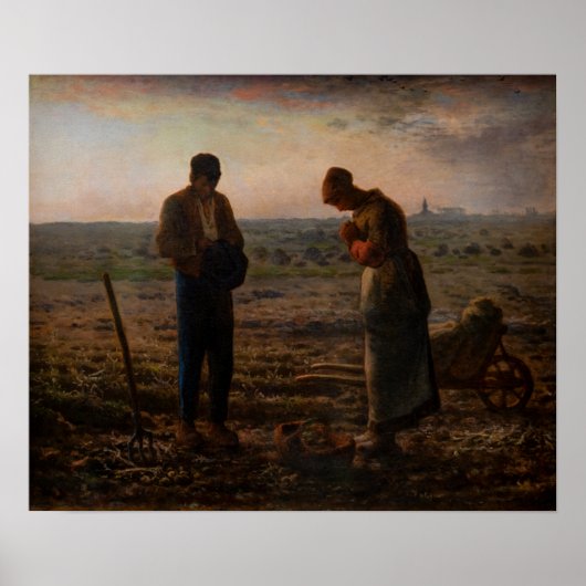 Jean-Francois Millet - De Angelus Poster (Voorkant)