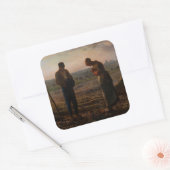 Jean-Francois Millet - De Angelus Vierkante Sticker (Envelop)