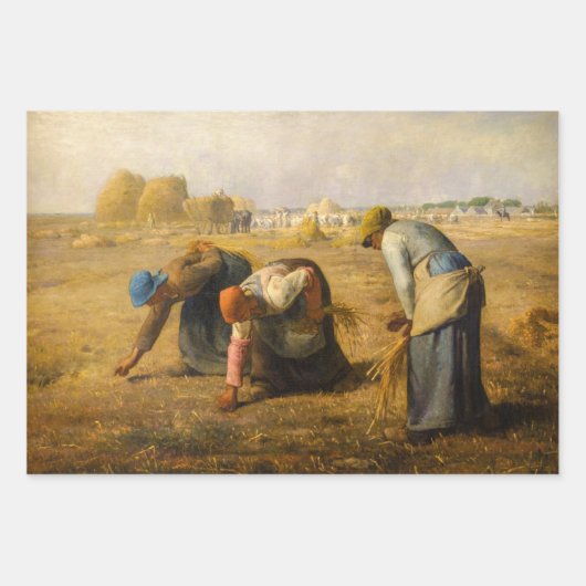 Jean-Francois Millet - De Gleaners Inpakpapier Vel (Voorkant 2)