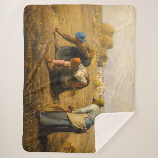 Jean-Francois Millet - De Gleaners Sherpa Deken (Voorkant)