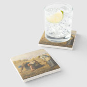 Jean-Francois Millet - De Gleaners Stenen Onderzetter (Zijkant)