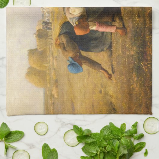 Jean-Francois Millet - De Gleaners Theedoek (Gevouwen)
