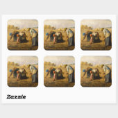 Jean-Francois Millet - De Gleaners Vierkante Sticker (Vel)