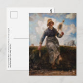 Jean-Francois Millet - De Spinner Briefkaart (Voorkant / Achterkant)