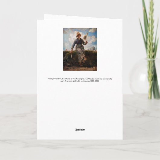 Jean-Francois Millet - De Spinner Girl Kaart (Achterkant)