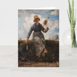 Jean-Francois Millet - De Spinner Girl Kaart