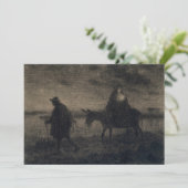 Jean-Francois Millet - De vlucht naar Egypte Bedankkaart (Staand voorkant)