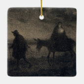 Jean-Francois Millet - De vlucht naar Egypte Keramisch Ornament (Achterkant)