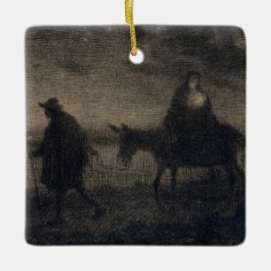 Jean-Francois Millet - De vlucht naar Egypte Keramisch Ornament