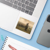 Jean-François Millet - Herderin en haar kudde Sticker (Laptop met iPhone)