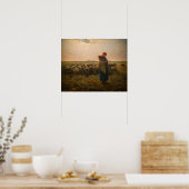 Jean-Francois Millet - Herderin en kudde 1863 Poster (Keuken)