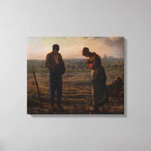 Jean-Francois Millet - Het Angelus Canvas Afdruk (Voorkant)