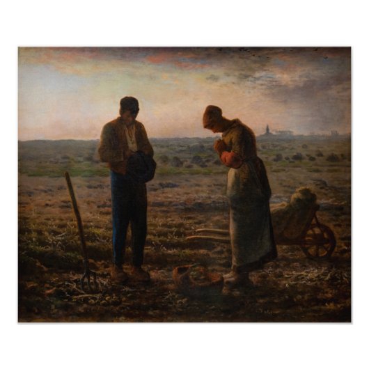 Jean-Francois Millet - Het Angelus Foto Afdruk (Voorkant)
