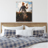 Jean-Francois Millet - Het Spinner Girl Canvas Afdruk (Insitu (Slaapkamer))
