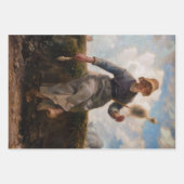 Jean-Francois Millet - Het Spinner Girl Inpakpapier Vel (Voorkant 3)