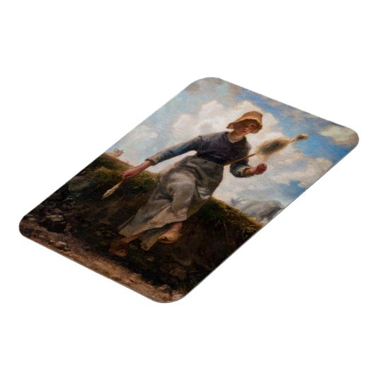 Jean-Francois Millet - Het Spinner Girl Magneet (Linkerzijde)