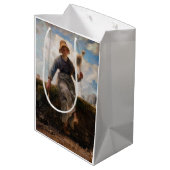 Jean-Francois Millet - Het Spinner Girl Medium Cadeauzakje (Achterkant Gekanteld)