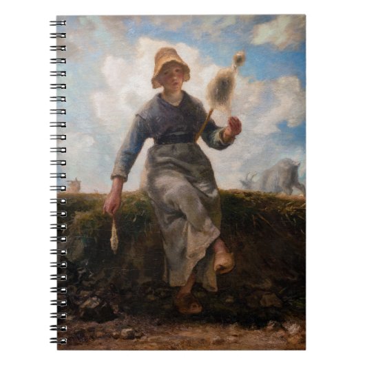 Jean-Francois Millet - Het Spinner Girl Notitieboek (Voorkant)