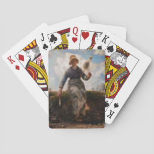 Jean-Francois Millet - Het Spinner Girl Pokerkaarten