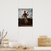Jean-Francois Millet - Het Spinner Girl Poster (Keuken)