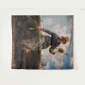 Jean-Francois Millet - Het Spinner Girl Wandkleed (Voorkant (horizontaal))