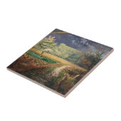 Jean-Francois Millet - Lente op Barbizon Tegeltje (Zijkant)