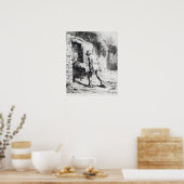 Jean-François Millet Man met een Wheelbarrow Poster (Keuken)
